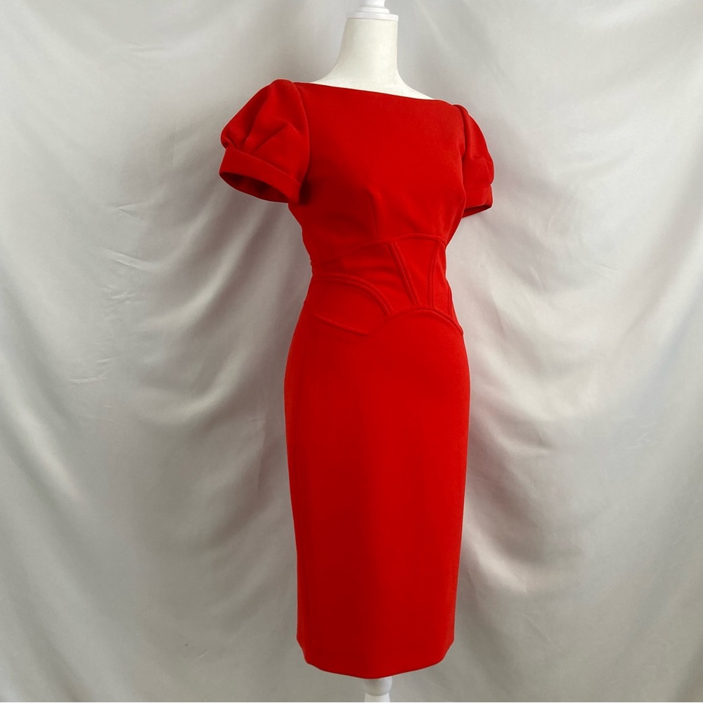 Karen Millen Red Corset Effect Dress